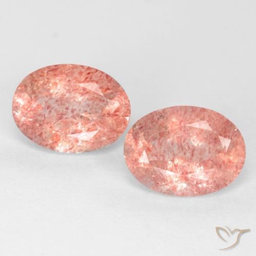 2.43ctw Naturel Rose moyen-léger Quartz fraise, ovale, Translucide