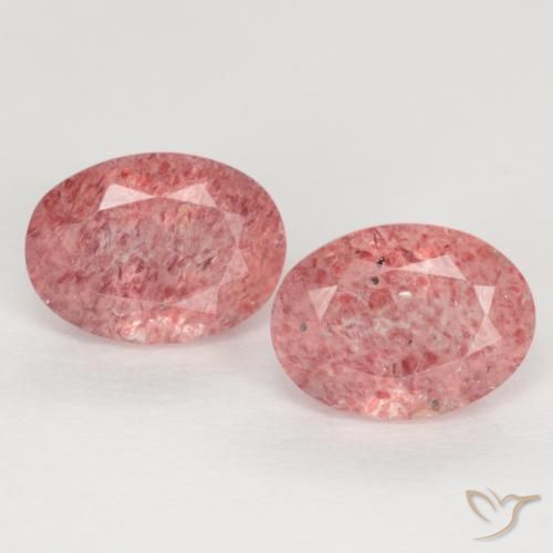2.75ctw Naturel Rose rougeâtre Quartz fraise, ovale, Translucide