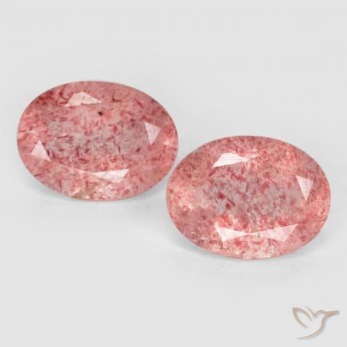 2.39ctw Naturel Rose clair Quartz fraise, ovale, Translucide