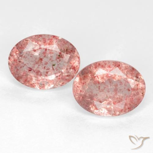 2.62ctw Naturel Rose léger Quartz fraise, ovale, Transparent