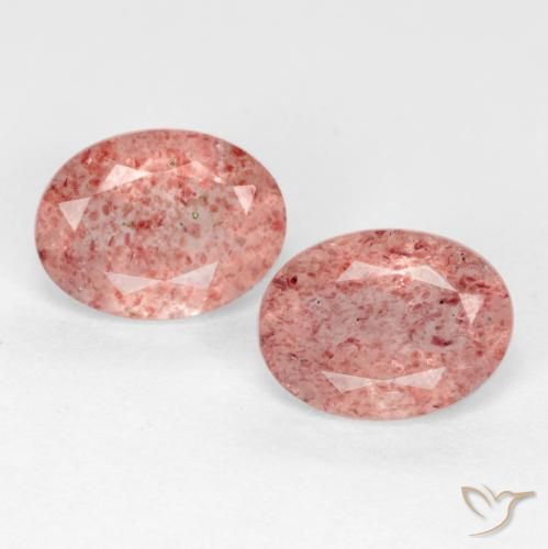 2.31ctw Naturel Rose moyen-léger Quartz fraise, ovale, Translucide
