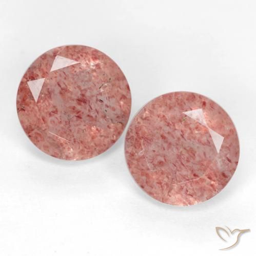 2.16ctw Naturel Rose foncé Quartz Fraise, Tour, Translucide
