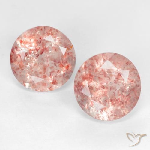 2.32ctw Naturel Rose bubblegum léger Quartz Fraise, Tour, Translucide