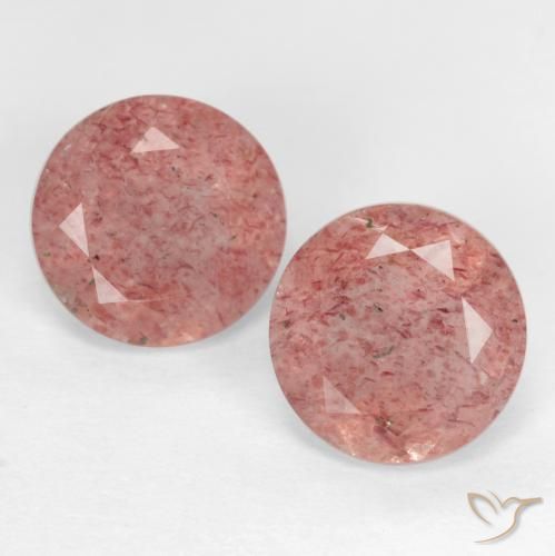 2.65ctw Naturel Rose moyen-léger Quartz Fraise, Tour, Translucide