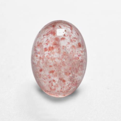 Quartz fraise rose naturelle coupe ovale, 1,04 ct, translucide