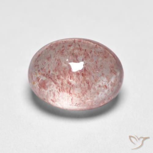 Quartz fraise Rose clair naturelle ovale, 1.76 ct, Transparent