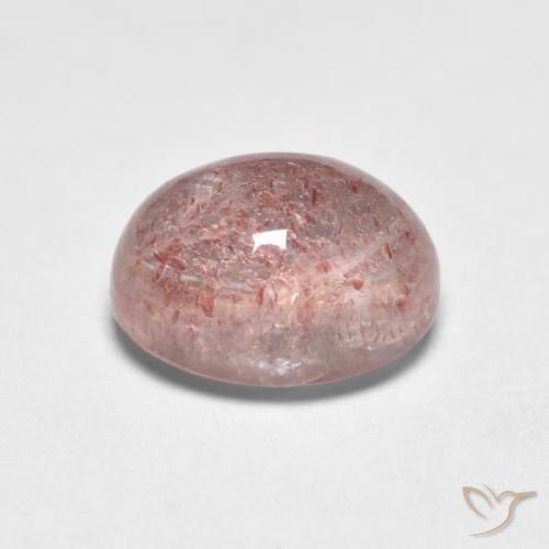 Quartz fraise Rose clair naturelle ovale, 1.76 ct, Transparent