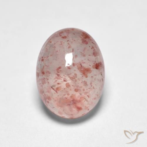 Quartz Fraise Rose clair naturelle ovale, 1.82 ct, Transparent