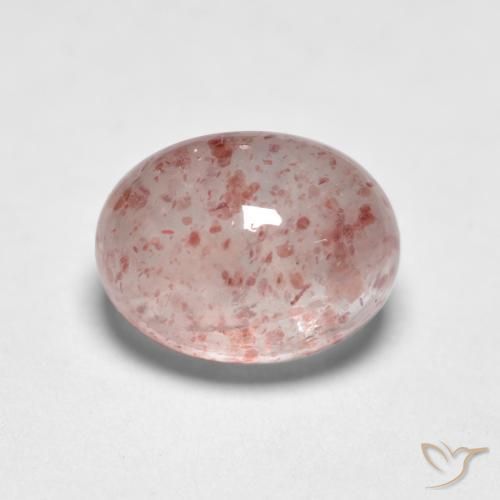 Quartz Fraise Rose clair naturelle ovale, 1.82 ct, Transparent