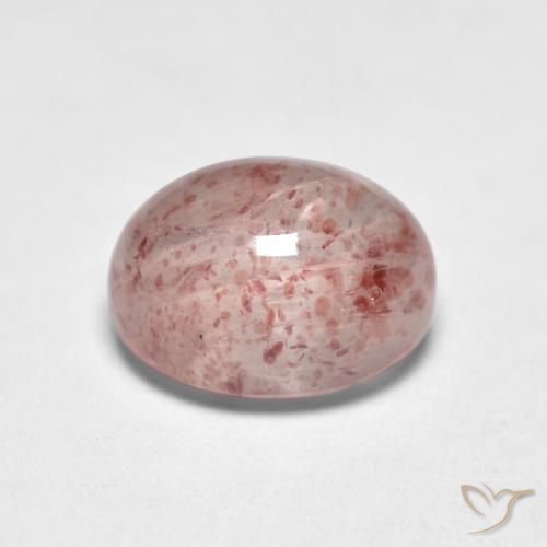 Quartz Fraise Rose clair naturelle ovale, 1.82 ct, Transparent