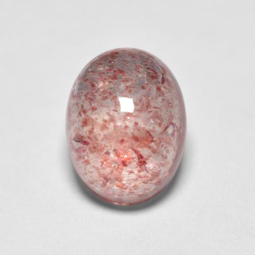 Quartz fraise Rose clair naturelle Coupe ovale, 1.72 ct, Transparent