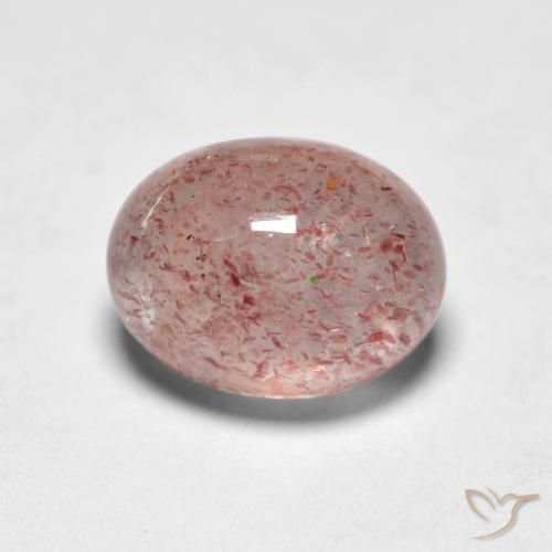 Quartz fraise Rose clair naturelle ovale, 1.56 ct, Translucide