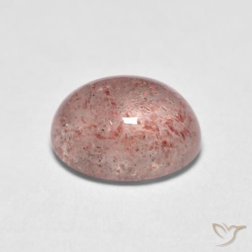 Quartz fraise Rose clair naturelle ovale, 1.56 ct, Translucide