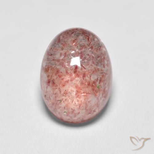 1.59ct Naturel Rose terreux Quartz Fraise, ovale, Translucide