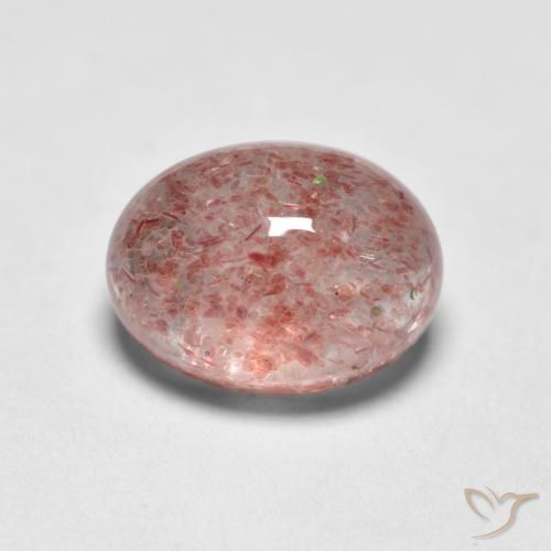 Quartz fraise Rose terreux naturelle ovale, 1.59 ct, Translucide