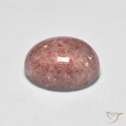 Quartz fraise Rose terreux naturelle ovale, 1.59 ct, Translucide