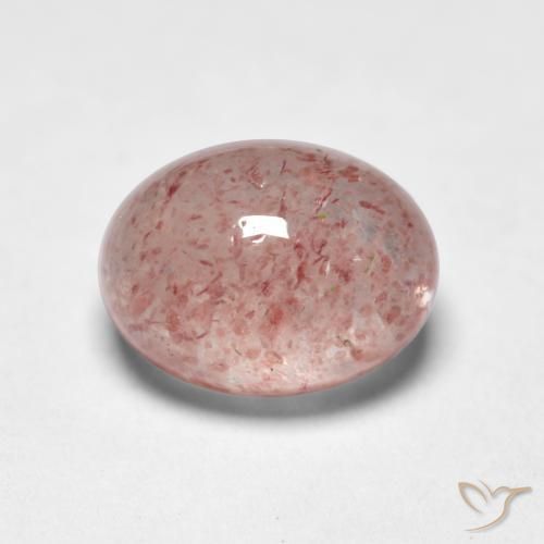Quartz Fraise Rose clair naturelle ovale, 1.73 ct, Translucide
