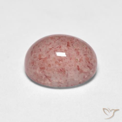 Quartz Fraise Rose clair naturelle ovale, 1.73 ct, Translucide