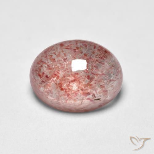 Quartz fraise Rose moyen naturelle ovale, 1.58 ct, Transparent
