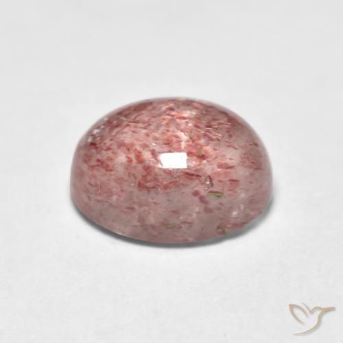 Quartz fraise Rose moyen naturelle ovale, 1.58 ct, Transparent