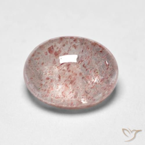 Quartz fraise Rose clair naturelle ovale, 1.43 ct, Transparent