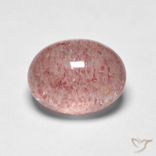 Quartz fraise Rose moyen naturelle ovale, 1.70 ct, Transparent