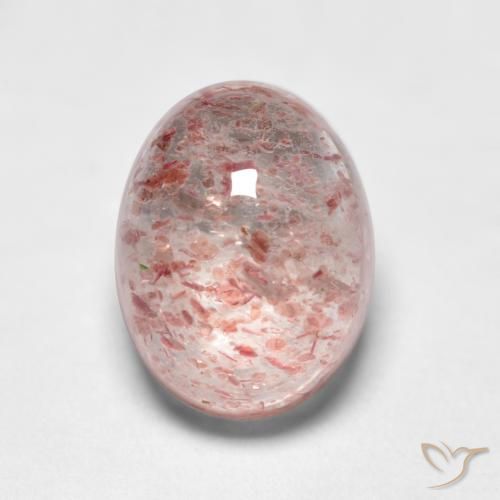 Quartz Fraise Rose bubblegum léger naturelle ovale, 1.83 ct, Transparent