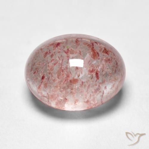 Quartz Fraise Rose bubblegum léger naturelle ovale, 1.83 ct, Transparent