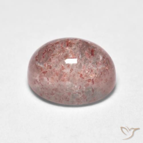 Quartz Fraise Rose bubblegum léger naturelle ovale, 1.83 ct, Transparent