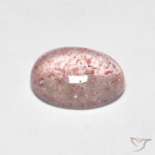 Quartz Fraise Rose clair naturelle ovale, 1.27 ct, Transparent