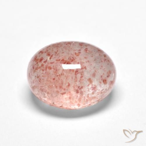 Quartz fraise Rose clair naturelle ovale, 1.78 ct, Translucide