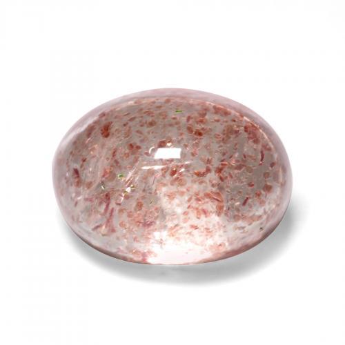 Quartz fraise rose naturelle coupe ovale, 1,61 ct, translucide