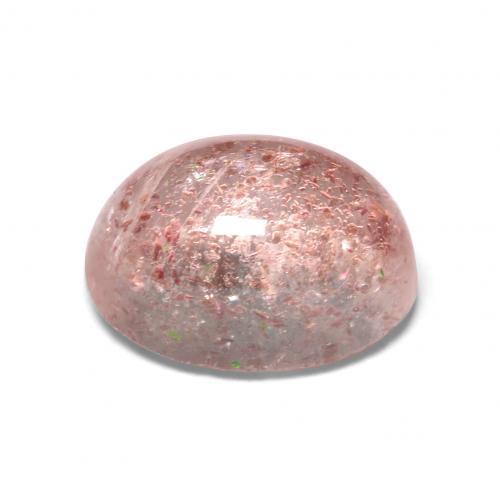 Quartz fraise rose naturelle coupe ovale, 1,61 ct, translucide