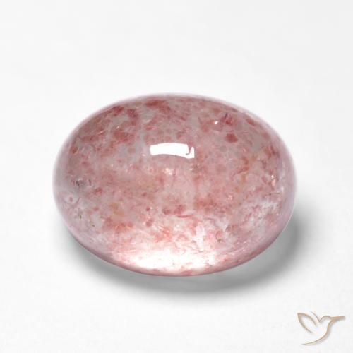 Quartz fraise Rose clair naturelle ovale, 1.73 ct, Translucide