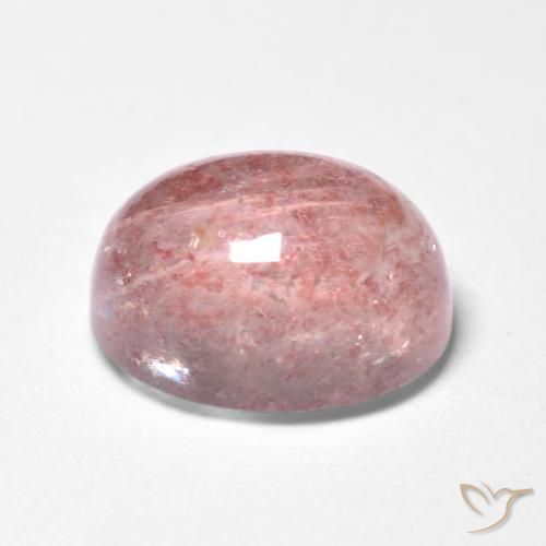 Quartz fraise Rose clair naturelle ovale, 1.73 ct, Translucide