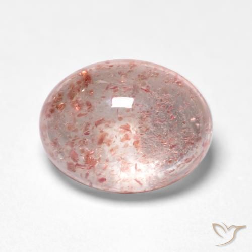 Quartz fraise Rose clair naturelle ovale, 1.51 ct, Transparent