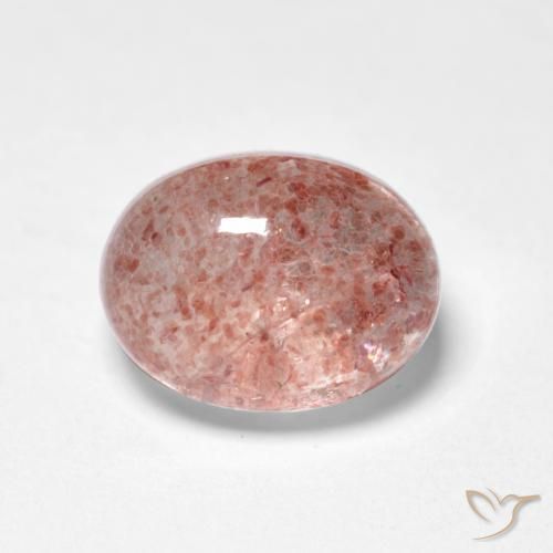 Quartz fraise Rose moyen naturelle ovale, 1.83 ct, Translucide