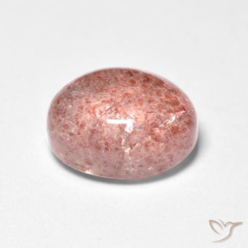 Quartz fraise Rose moyen naturelle ovale, 1.83 ct, Translucide