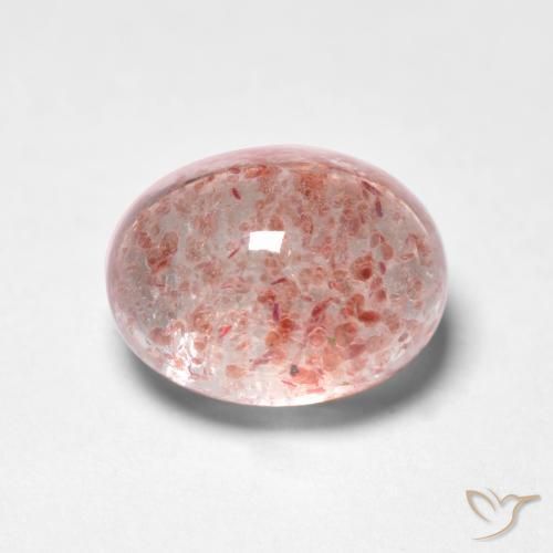 Quartz fraise Rose clair naturelle ovale, 1.65 ct, Translucide