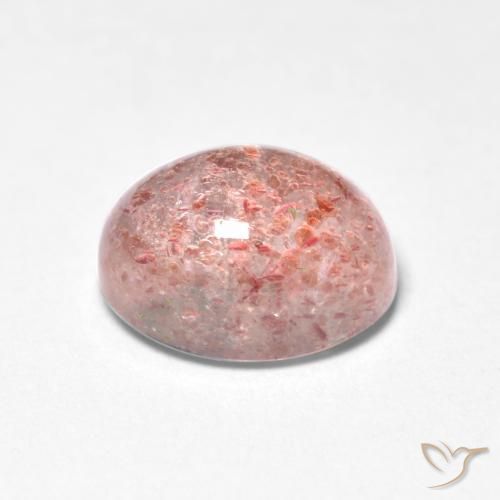 Quartz fraise Rose clair naturelle ovale, 1.65 ct, Translucide