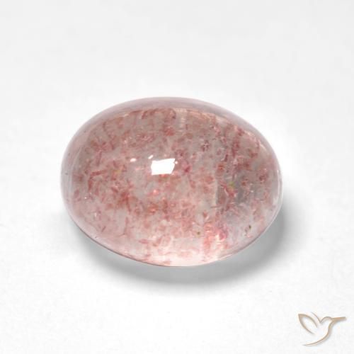 Quartz fraise Rose clair naturelle ovale, 2.00 ct, Translucide
