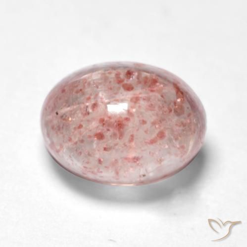 Quartz Fraise Rose terreux naturelle ovale, 1.28 ct, Transparent