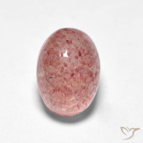 Quartz Fraise Rose foncé naturelle ovale, 1.19 ct, Translucide