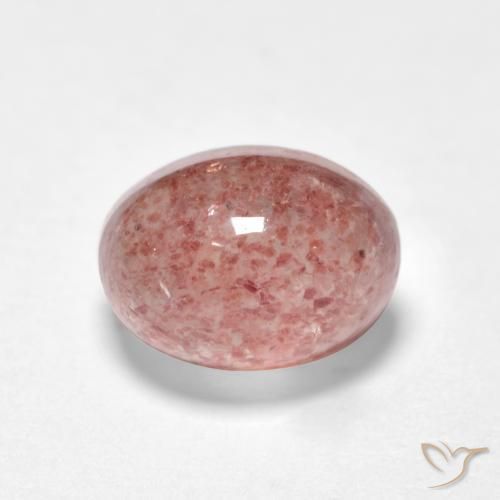 Quartz Fraise Rose foncé naturelle ovale, 1.19 ct, Translucide
