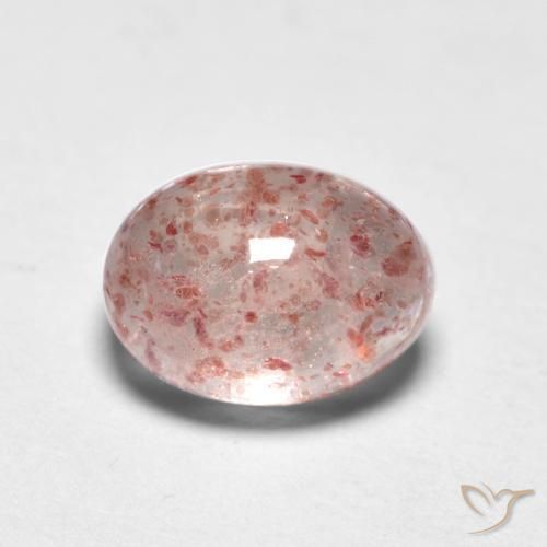 Quartz Fraise Rose clair naturelle ovale, 1.07 ct, Transparent