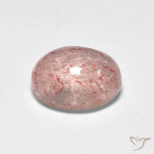 Quartz Fraise Rose clair naturelle ovale, 1.07 ct, Transparent