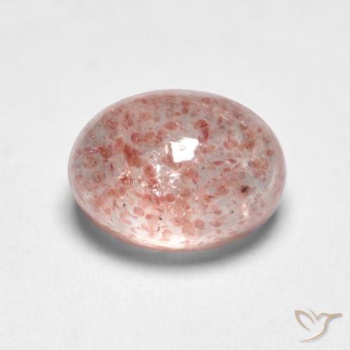 Quartz Fraise Rose terreux naturelle ovale, 1.27 ct, Translucide