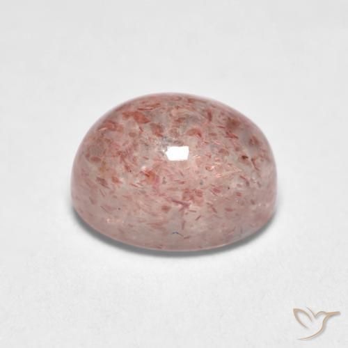 Quartz Fraise Rose terreux naturelle ovale, 1.27 ct, Translucide