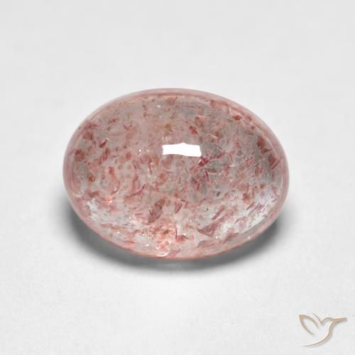 Quartz fraise Rose clair naturelle ovale, 1.46 ct, Translucide