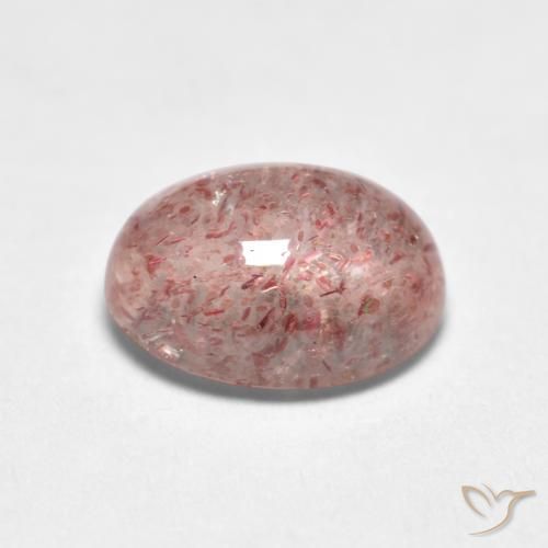 Quartz fraise Rose clair naturelle ovale, 1.46 ct, Translucide